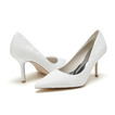 Szpiczaste pojedyncze buty białe koronkowe buty dla druhny ślubne buty ślubne