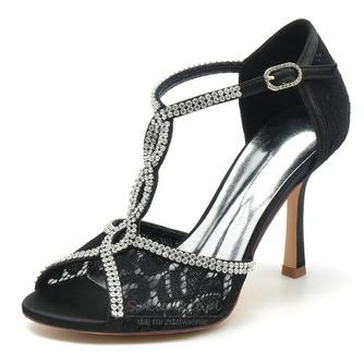 Szpilki Rhinestone Damskie buty Moda Satynowe buty bankietowe Sandały na szpilkach - Strona 7